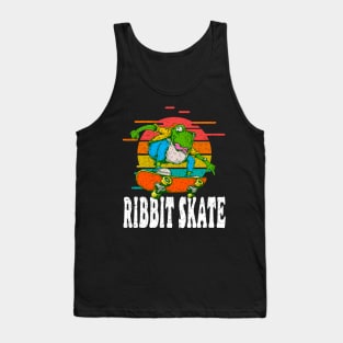 Distressed Skateboarding Frog Tank Top